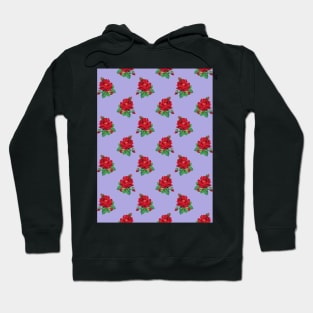 Red vintage roses on lilac Hoodie